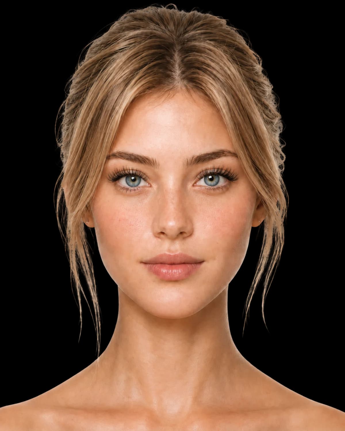 Wispy lash set on model
